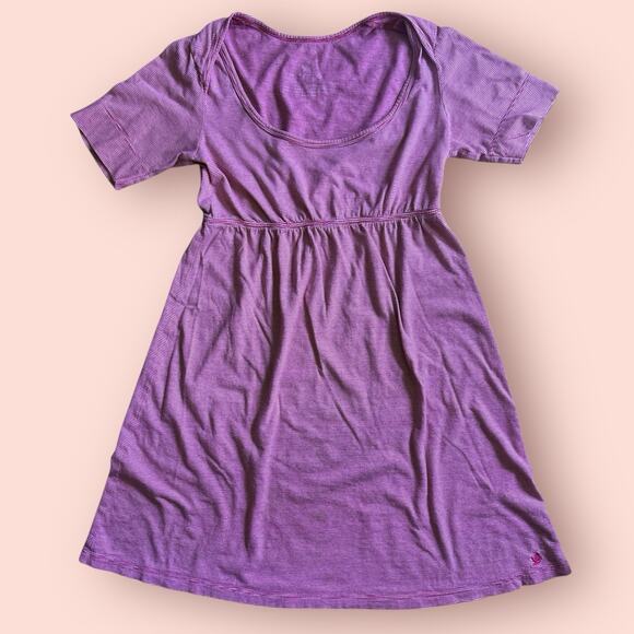Y2K Babydoll Dress Medium Coquette Girly Ditsy Pink Stripes Aerie Small Kawaii - Picture 1 of 5
